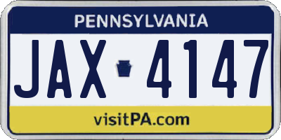 PA license plate JAX4147