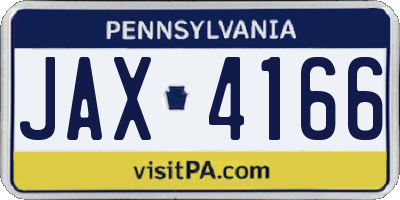 PA license plate JAX4166