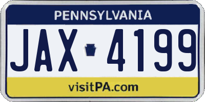 PA license plate JAX4199