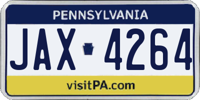 PA license plate JAX4264