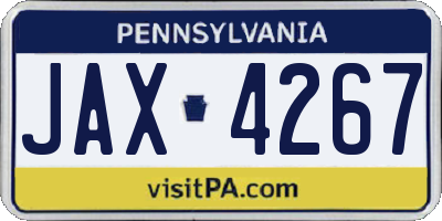 PA license plate JAX4267