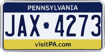 PA license plate JAX4273