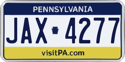 PA license plate JAX4277