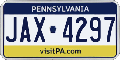 PA license plate JAX4297
