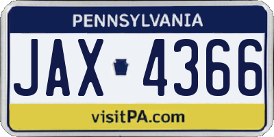 PA license plate JAX4366