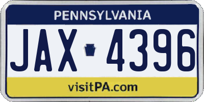 PA license plate JAX4396
