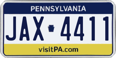 PA license plate JAX4411