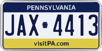 PA license plate JAX4413