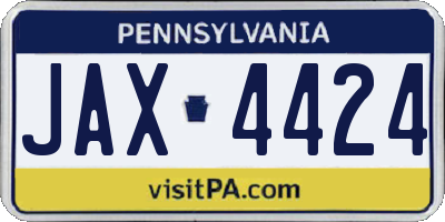 PA license plate JAX4424