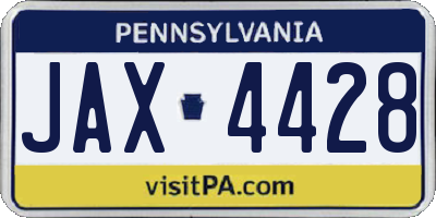 PA license plate JAX4428