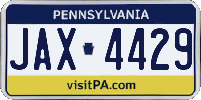 PA license plate JAX4429