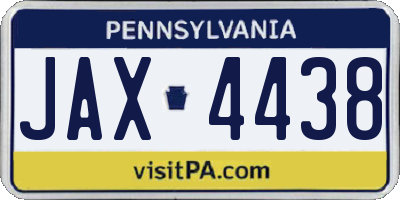 PA license plate JAX4438