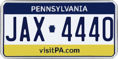 PA license plate JAX4440