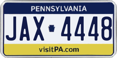 PA license plate JAX4448