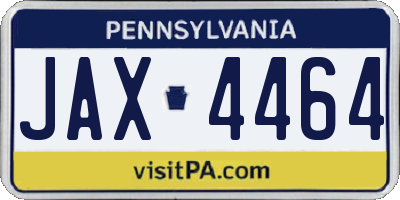 PA license plate JAX4464
