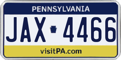 PA license plate JAX4466