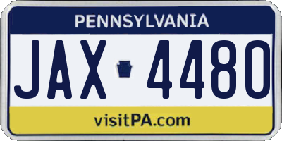 PA license plate JAX4480