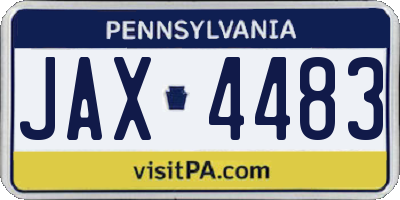 PA license plate JAX4483