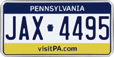 PA license plate JAX4495