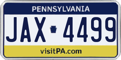 PA license plate JAX4499