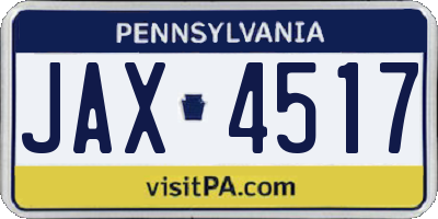 PA license plate JAX4517