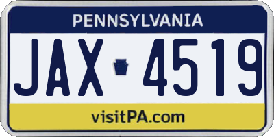 PA license plate JAX4519