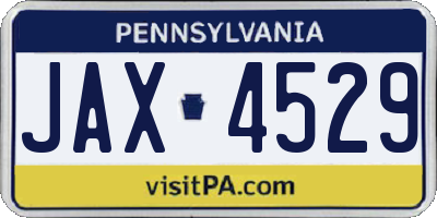 PA license plate JAX4529