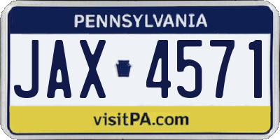 PA license plate JAX4571