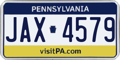 PA license plate JAX4579