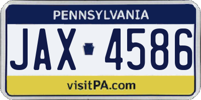 PA license plate JAX4586
