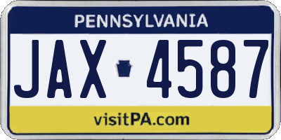 PA license plate JAX4587