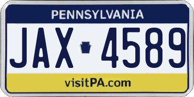 PA license plate JAX4589