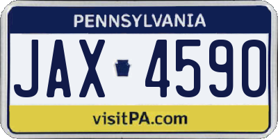 PA license plate JAX4590