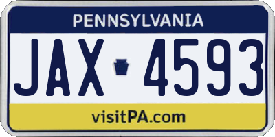 PA license plate JAX4593