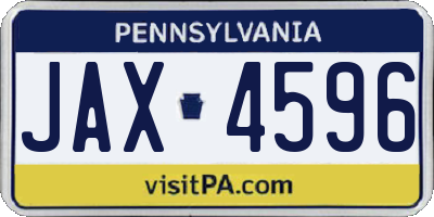 PA license plate JAX4596