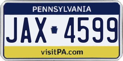 PA license plate JAX4599