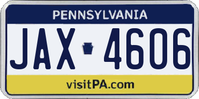 PA license plate JAX4606