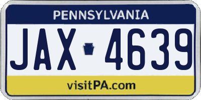 PA license plate JAX4639