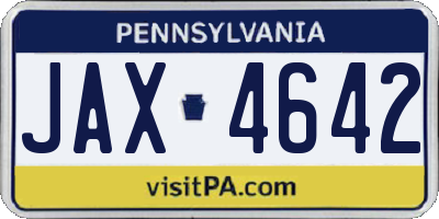 PA license plate JAX4642