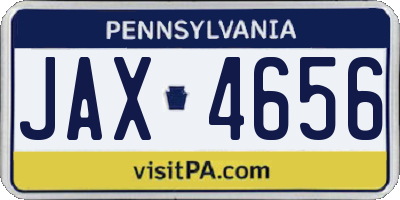 PA license plate JAX4656
