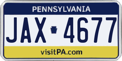 PA license plate JAX4677