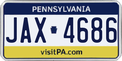 PA license plate JAX4686