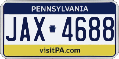 PA license plate JAX4688