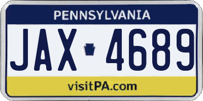 PA license plate JAX4689