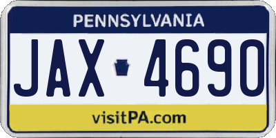 PA license plate JAX4690