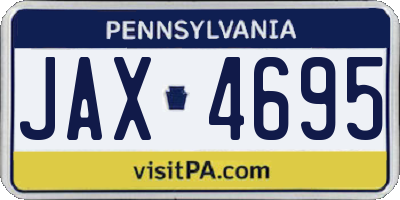 PA license plate JAX4695