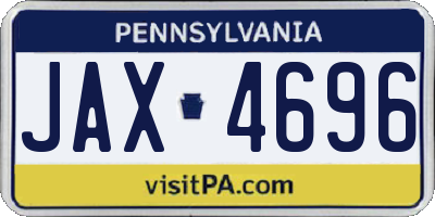 PA license plate JAX4696