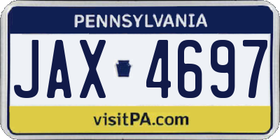 PA license plate JAX4697