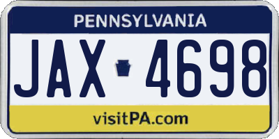 PA license plate JAX4698