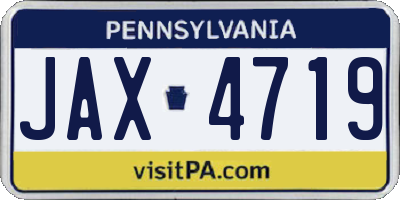 PA license plate JAX4719